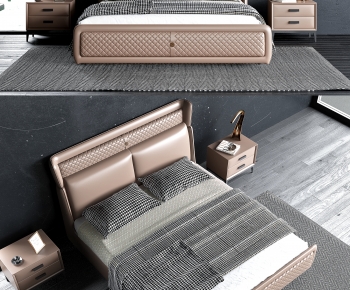 Modern Double Bed-ID:763274911