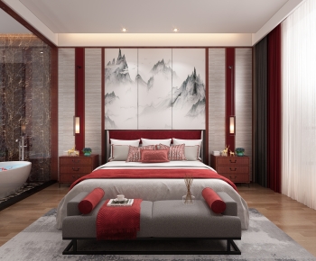 New Chinese Style Bedroom-ID:610229023
