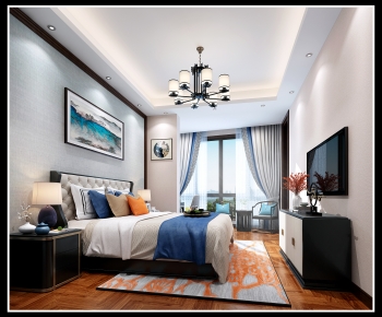 New Chinese Style Bedroom-ID:490171917