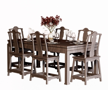 Chinese Style Dining Table And Chairs-ID:142231034