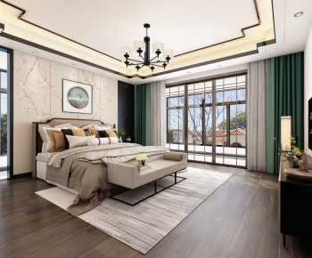 New Chinese Style Bedroom-ID:432941917