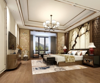 New Chinese Style Bedroom-ID:675434119