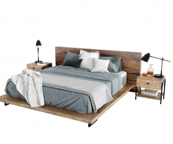 Nordic Style Double Bed-ID:938452014