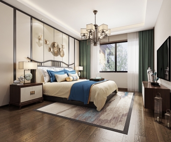 New Chinese Style Bedroom-ID:619693049