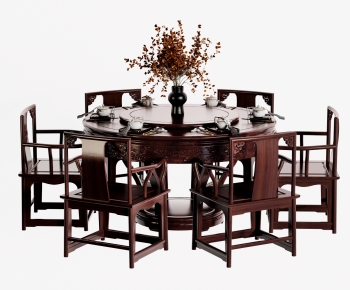 Chinese Style Dining Table And Chairs-ID:695668947