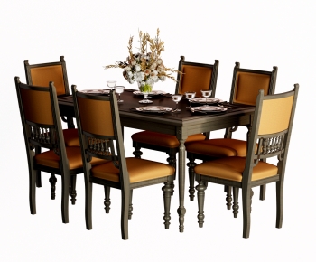 American Style Dining Table And Chairs-ID:666316034