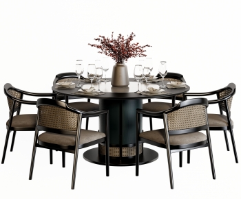 New Chinese Style Dining Table And Chairs-ID:309573891