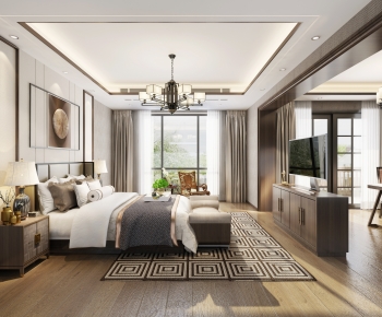 New Chinese Style Bedroom-ID:234347115
