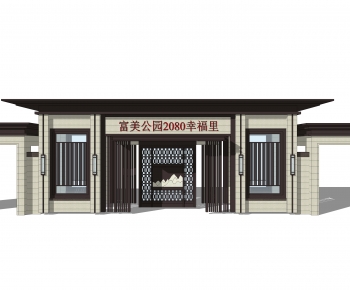 New Chinese Style Facade Element-ID:785856967
