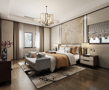 New Chinese Style Bedroom-ID:665725956