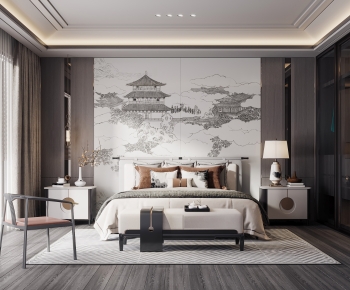 New Chinese Style Bedroom-ID:298409545