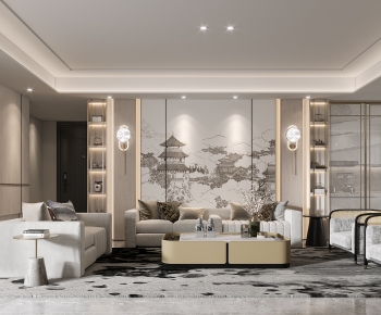 New Chinese Style A Living Room-ID:779829097