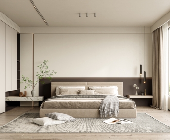 Modern Wabi-sabi Style Bedroom-ID:124258049