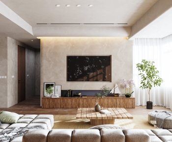 Wabi-sabi Style A Living Room-ID:744764091