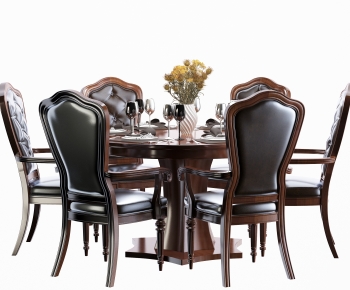 American Style Dining Table And Chairs-ID:557626968