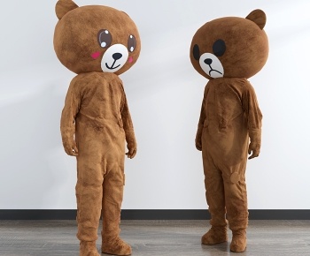 现代棕色绒布人形熊玩偶 网红熊-ID:1327963