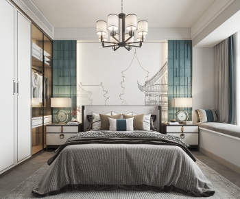 New Chinese Style Bedroom-ID:127357961