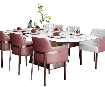 新中式餐桌椅-ID:1328637