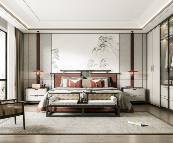 New Chinese Style Bedroom-ID:748281968