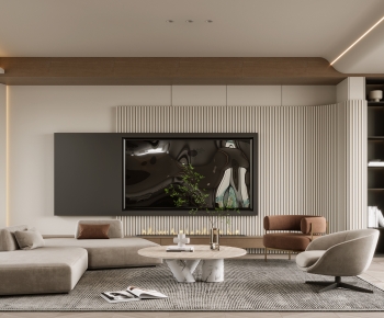 Modern Wabi-sabi Style A Living Room-ID:947670956
