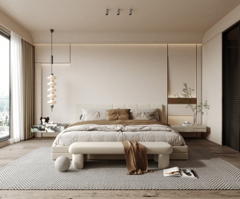 Wabi-sabi Style Bedroom-ID:974600088