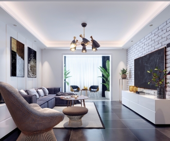 Post Modern Style A Living Room-ID:693437109
