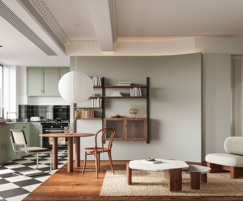 Modern Nordic Style Wabi-sabi Style A Living Room-ID:800620086