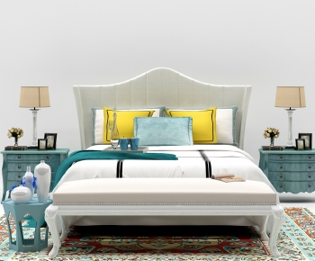 Modern European Style Double Bed-ID:942584046