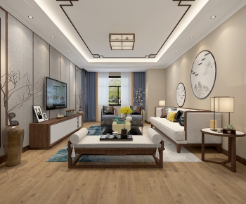 New Chinese Style A Living Room-ID:146867047