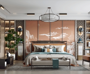 New Chinese Style Bedroom-ID:457665929