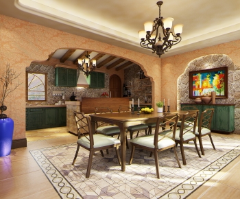 Southeast Asian Style Dining Room-ID:620225918