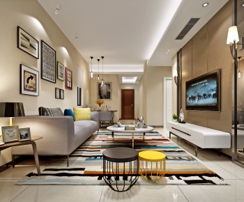 Modern A Living Room-ID:382838019