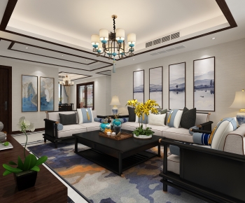 Chinese Style A Living Room-ID:373599058