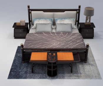 Chinese Style Double Bed-ID:303328044