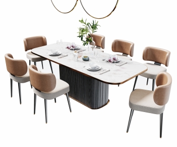 Modern Dining Table And Chairs-ID:557466039