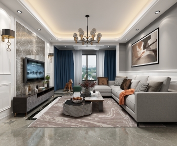 Modern A Living Room-ID:682593117