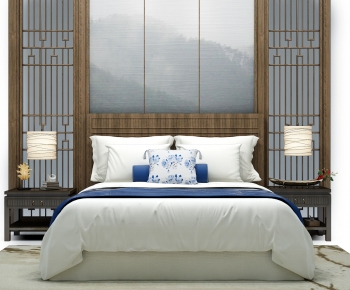Chinese Style Double Bed-ID:428066027
