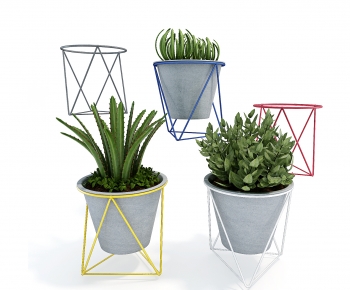 Modern Potted Green Plant-ID:255377057