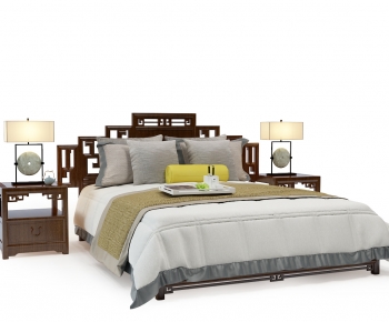 Chinese Style Double Bed-ID:939337973