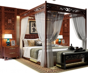 Chinese Style Double Bed-ID:249090917
