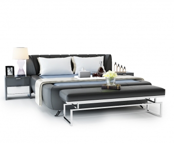 Modern Double Bed-ID:525707964