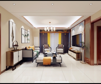 New Chinese Style A Living Room-ID:176220897