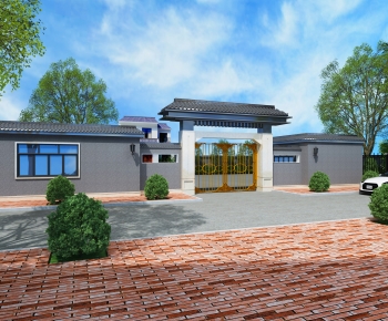 New Chinese Style Facade Element-ID:921759689