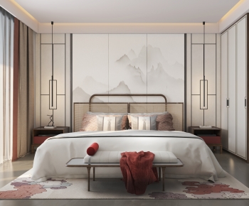 New Chinese Style Bedroom-ID:268126962