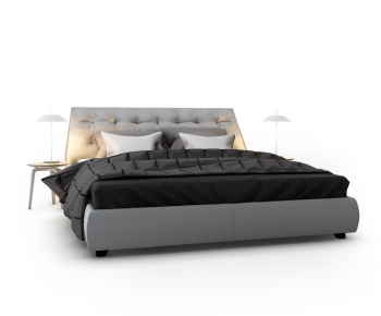 Modern Double Bed-ID:374885086