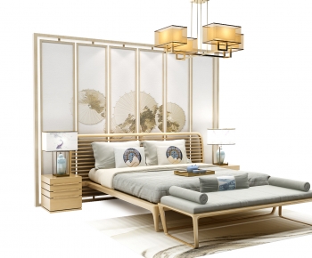Chinese Style Double Bed-ID:644210101