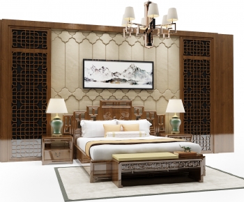 Chinese Style Double Bed-ID:989825014