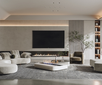 Wabi-sabi Style A Living Room-ID:450510033