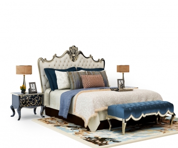 American Style European Style Double Bed-ID:791012051