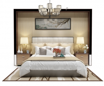 New Chinese Style Double Bed-ID:179739953